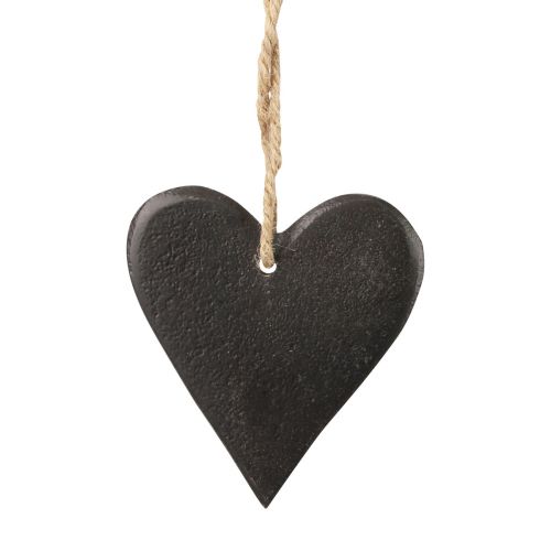 Floristik24 Decoração suspensa coração de ardósia corações decorativos preto 7 cm 6 unidades