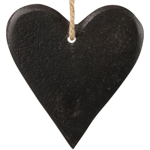 Floristik24 Decoração suspensa coração de ardósia corações decorativos preto 7 cm 6 unidades