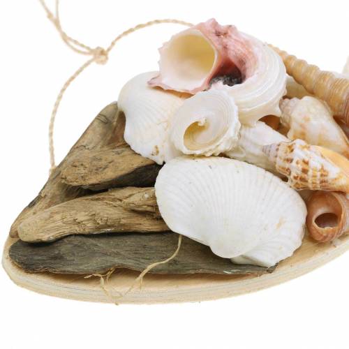 Floristik24 Decoração marítima para pendurar peixes com conchas de madeira 18cm