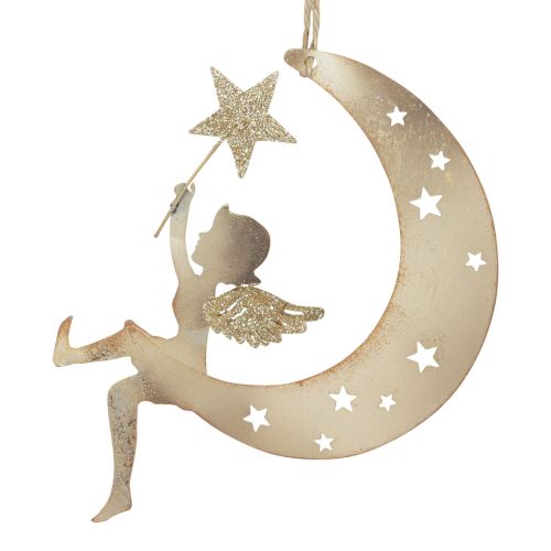 Pingente de anjo estrela decoração de Natal para pendurar Alt.19cm 2 unidades
