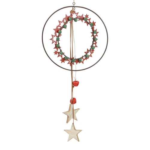 Itens Decoração suspensa decoração de natal anel metal madeira vintage Ø19cm