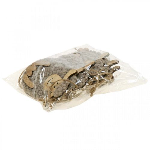 Floristik24 Decoração de páscoa cabideiro de ovelha fofinho 8,5×1,5×20cm 6uds