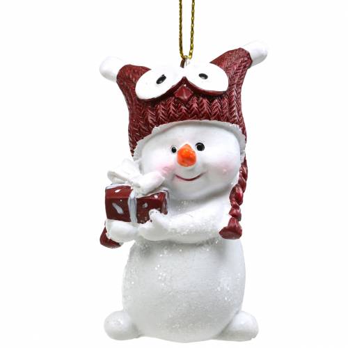 Floristik24 Boneco de neve de decorações para árvores de Natal para pendurar 8 cm 4 unidades