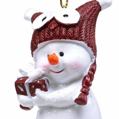Floristik24 Boneco de neve de decorações para árvores de Natal para pendurar 8 cm 4 unidades