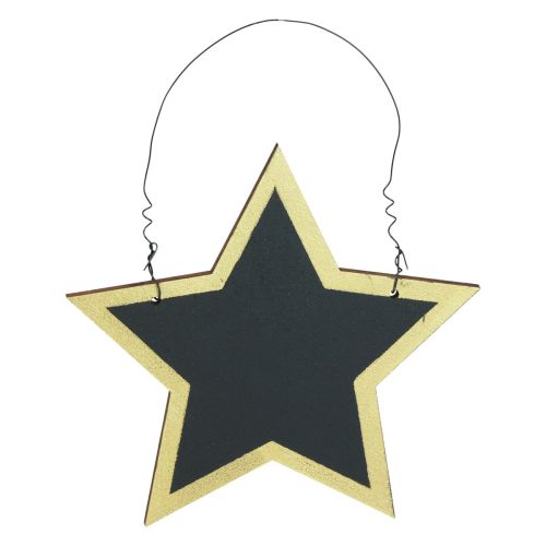 Itens Cabides decorativos de estrelas de madeira ouro preto Natal Ø15cm 8 unidades