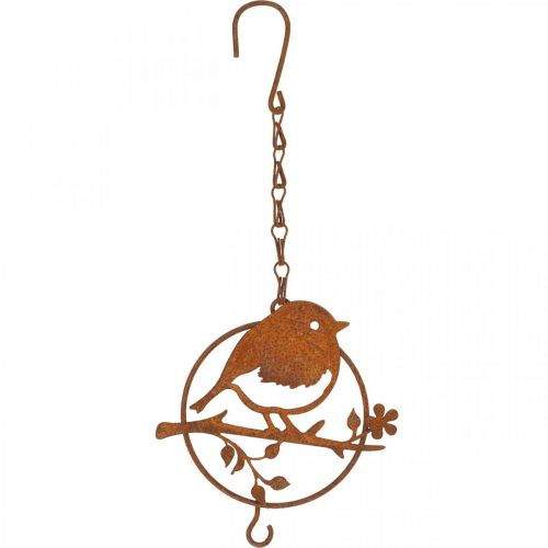 Itens Pássaro de metal para pendurar, local de alimentação, pássaro com pátina de gancho 11,5×13cm