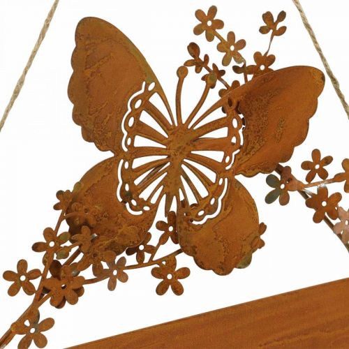 Floristik24 Sinal Deco bem-vindo para desligar look ferrugem 25×18/21cm 2pcs