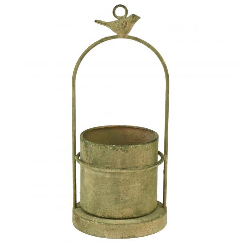Floristik24 Vaso suspenso vaso de flores para pendurar vintage verde Ø10,5cm