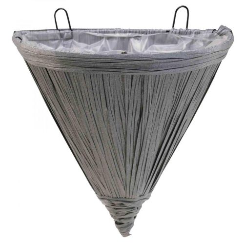 Vaso de suspensão cinza Vaso de flores para pendurar candeeiro de parede 30×17cm