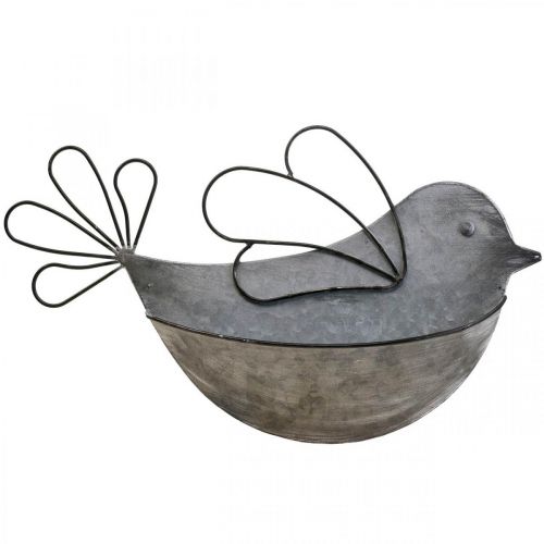 Floristik24 Vaso de parede de pássaro de metal pendurado para pendurar 34 × 22 cm