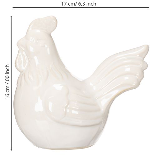 Itens Estatueta de galinha, com acabamento brilhante, para decoração moderna de casa, 17 cm, 2 peças