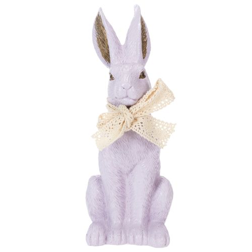 Itens Figura decorativa de coelho da Páscoa com laço para uma decoração de Páscoa elegante em casa, 27 cm