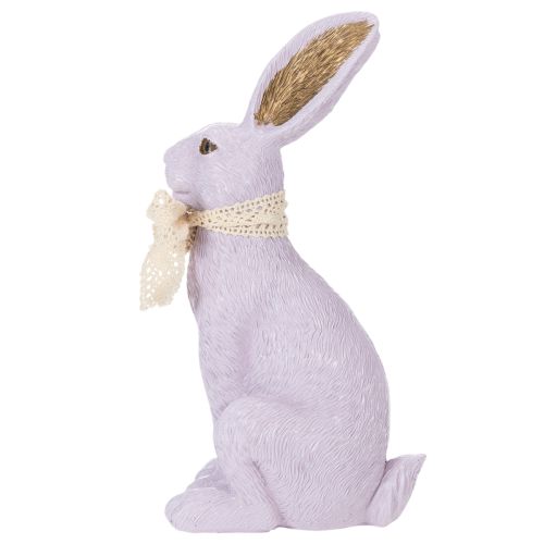 Itens Figura decorativa de coelho da Páscoa com laço para uma decoração de Páscoa elegante em casa, 27 cm