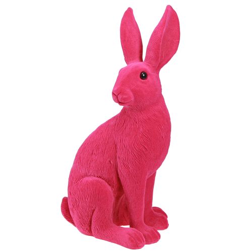 Floristik24 Coelhinho rosa decorativo coelhinho da Páscoa sentado reunido 16×13×35cm
