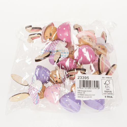 Itens Decoração de mesa com coelhinhos da Páscoa para a primavera, coelhinhos decorativos com chapéus, 7 cm, 9 peças