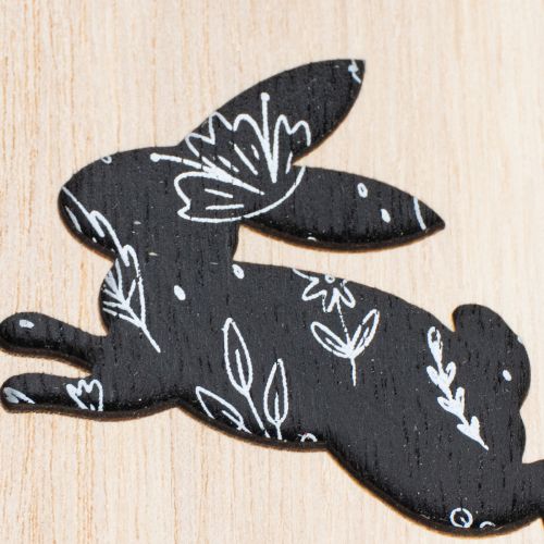 Itens Ovos de Páscoa de madeira para pendurar, brancos e pretos, 10 cm, conjunto de 6 peças.