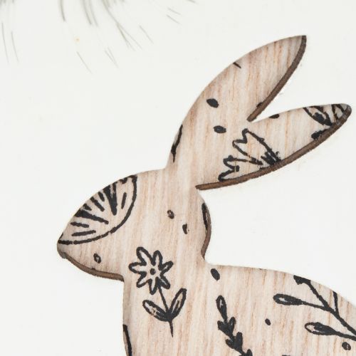 Itens Ovos de Páscoa de madeira para pendurar, brancos e pretos, 10 cm, conjunto de 6 peças.