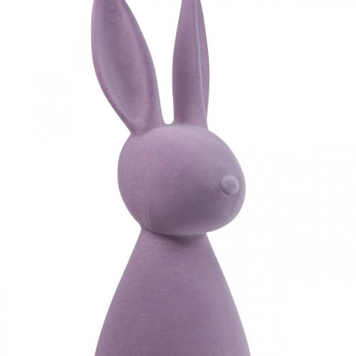 Itens Coelho de Páscoa Decorativo – 2ª Escolha – Lilás Flocado H47cm