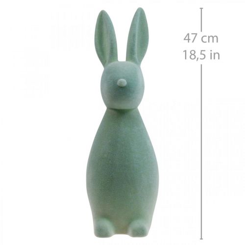 Itens Coelho Decorativo Coelho Decorativo da Páscoa – 2ª Escolha – Flocado Cinza-Verde H47cm