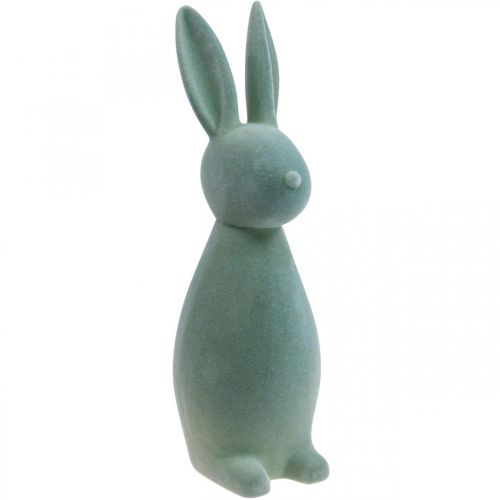 Coelho Decorativo Coelho Decorativo da Páscoa – 2ª Escolha – Flocado Cinza-Verde H47cm