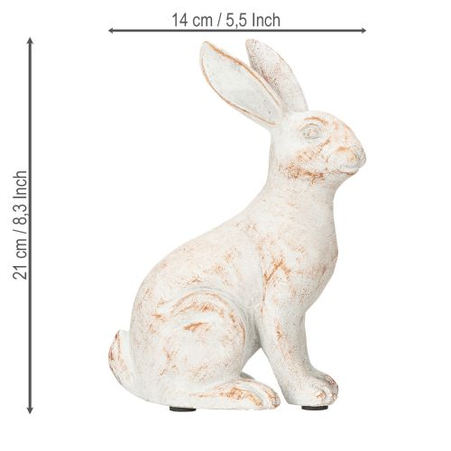 Itens Coelho sentado coelho decorativo pedra artificial branco marrom 15,5x8,5x22cm