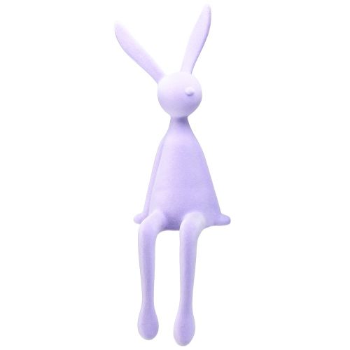 Floristik24 Edge Stool Coelho Flocked Easter Bunny Sentado – 2ª Escolha – Lilás 56cm