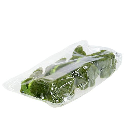 Floristik24 Coelho sentado verde flocado Alt. 15 cm 3 unidades