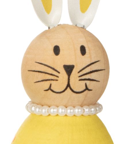 Itens Conjunto de 3 figuras decorativas de coelho em formato de ovo, com 12 cm de altura, perfeitas para uma decoração primaveril.