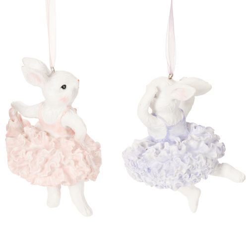 Itens Pingentes de coelhinha bailarina, um destaque para galhos de Páscoa ou árvores de Natal, 12 cm, 2 peças