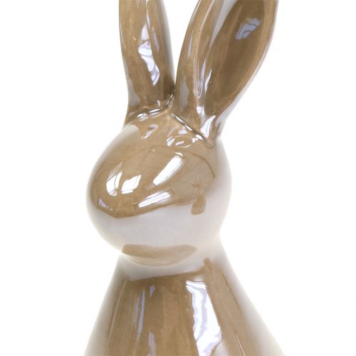 Floristik24 Coelho decorativo em madrepérola marrom 15,5 cm 2 unidades