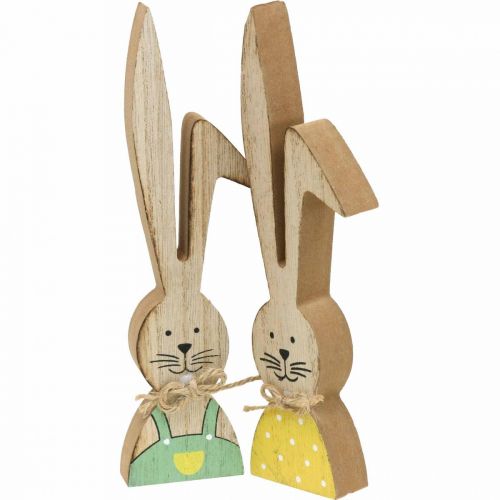Itens Decoração de coelho feliz, primavera, casal de coelhinhos da páscoa, decoração de madeira para colocar H19cm 6pcs