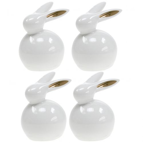 Coelhinho da Páscoa em ouro branco 8,5 cm 4 unidades