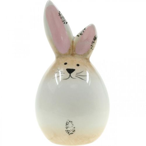 Itens Coelhinho da Páscoa figura decorativa de ovo branco de cerâmica coelho Ø6cm H11.5cm