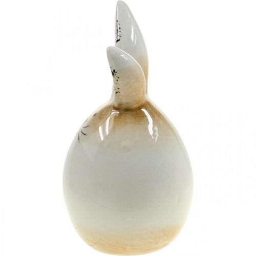 Itens Coelhinho da Páscoa figura decorativa de ovo branco de cerâmica coelho Ø6cm H11.5cm