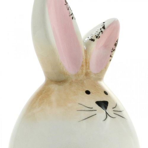 Itens Coelhinho da Páscoa figura decorativa de ovo branco de cerâmica coelho Ø6cm H11.5cm