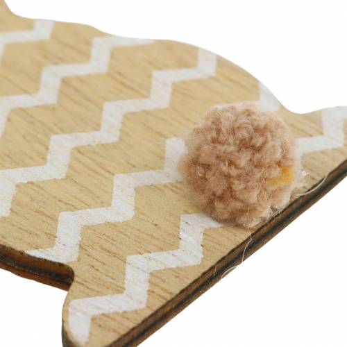 Floristik24 Coelhinho da Páscoa para pendurar creme, marrom, madeira natural sortida Alt.11,5 cm 6 unidades