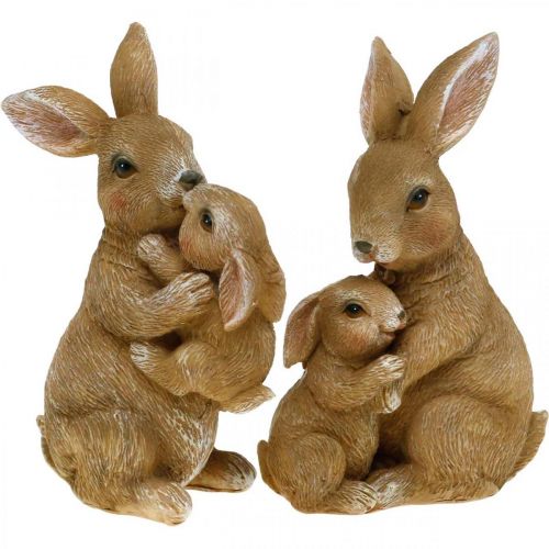 Floristik24 Figuras de decoração de coelho família de coelho decoração de páscoa H11.5cm 2pcs
