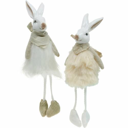 Floristik24 Decoração de Páscoa coelho borda assento 26 cm coelhinho da Páscoa figura 2pcs