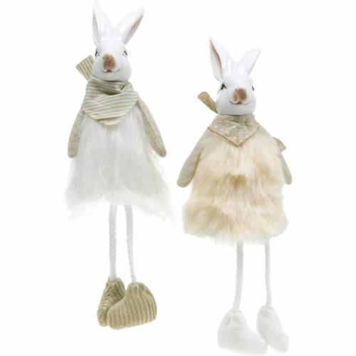 Floristik24 Decoração de Páscoa coelho borda assento 26 cm coelhinho da Páscoa figura 2pcs