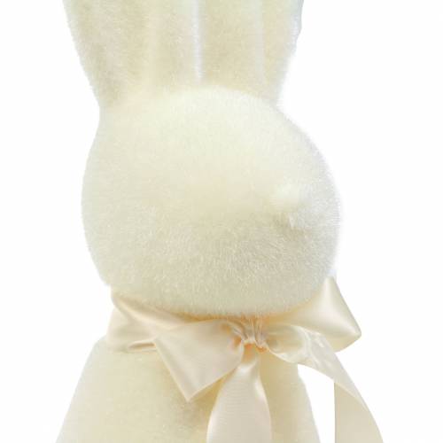 Floristik24 Coelho flocado branco creme H49cm