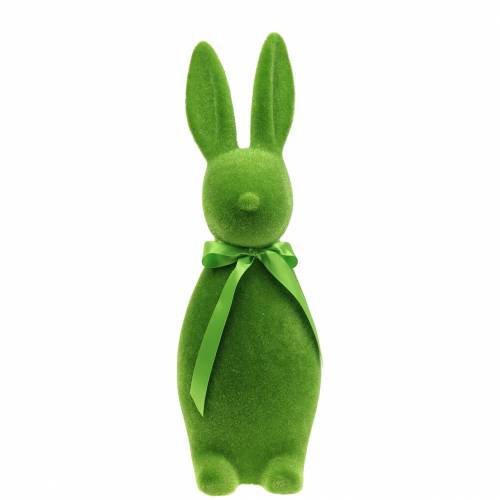 Floristik24 Coelho flocado verde Alt.42cm
