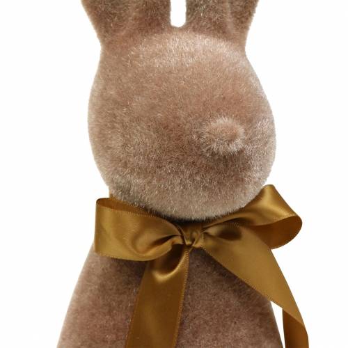 Floristik24 Coelho flocado marrom Alt.42cm