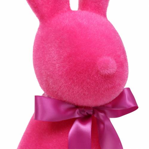 Floristik24 Coelhinho flocado rosa Alt.42cm