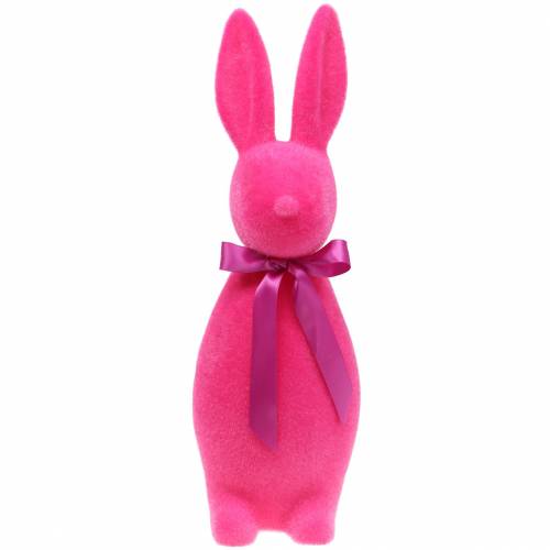 Floristik24 Coelhinho flocado rosa Alt 49cm