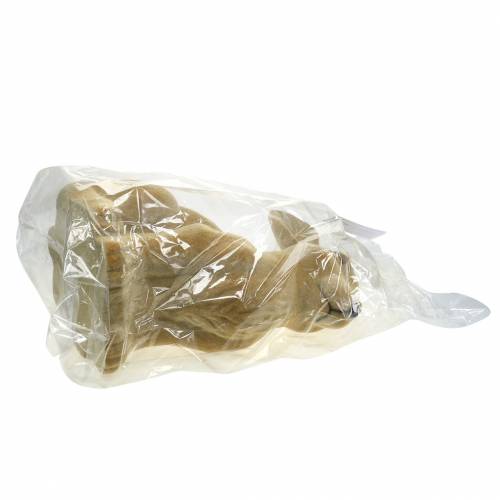Floristik24 Decoração de Páscoa coelhinho flocado castanho H50cm