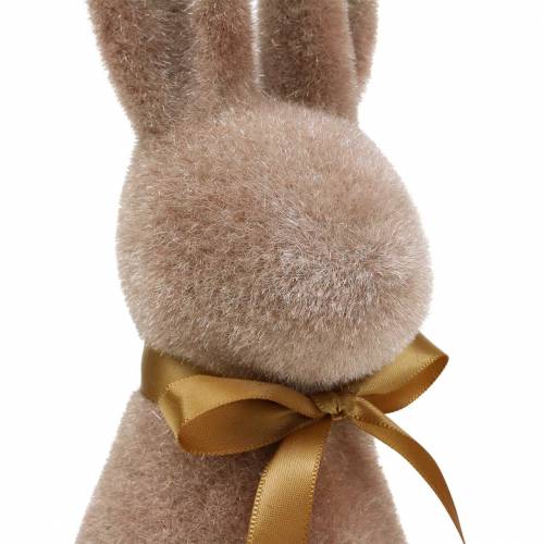 Floristik24 Coelho flocado marrom 30cm 2pcs