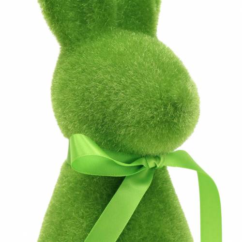 Floristik24 Coelho flocado verde 30cm 2pcs