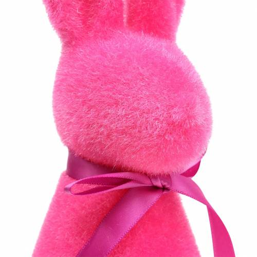 Floristik24 Coelho flocado rosa H30cm 2pcs