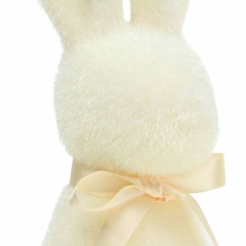 Floristik24 Coelho flocado creme branco H30cm 2pcs