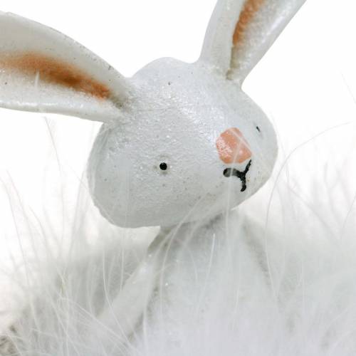 Itens Coelhinho da Páscoa no ninho, decoração de primavera, decoração de coelho, decoração de Páscoa, figura de coelho branco 4pcs